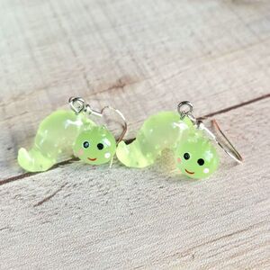 Glow in the Dark Glowworm Earrings Caterpillar Earrings